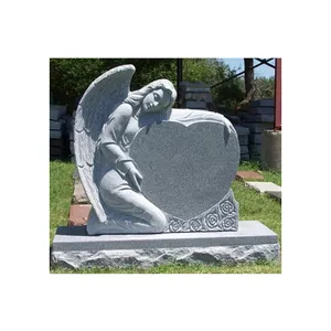 Classic Style Angel Statue Cherub Heart Baby Tombstone Monument