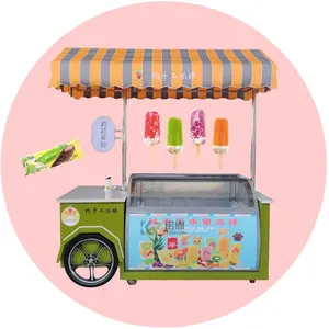 2024 Italy Gelato Fashion Design Ice-cream Display Bakery Carts Showcase Gelato Freezer
