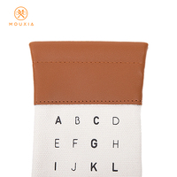 Étui à lunettes en toile imprimée alphabet avec fermeture à pression en PU, 3 couleurs, logo personnalisé, impression en relief or et argent, sac de rangement pour lunettes