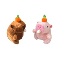 Porte-clés en peluche capybara mignon avec sac à dos tortue, animal en peluche mignon, capybara en peluche