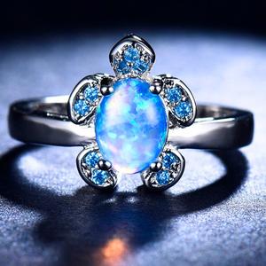 925 Sterling Silver Red Zircon Birthstone Wedding <strong>Ring</strong> CZ Pear Cut Blue White Fire Opal <strong>Frog</strong> <strong>Rings</strong> for Women - Product Image 5