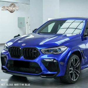 CRYSTAL GLOSS Maritim Blue Car <b>Wrap</b> Vinyl Film Self-Adhesive PVC UV Proof Color-Changing Automobile Paint Protection - Product Image 2