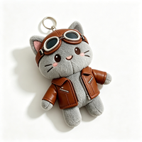 Sac de courses pliable en peluche personnalisé avec logo, imprimé soleil, avec pendentif jouet en peluche chat, vente en gros