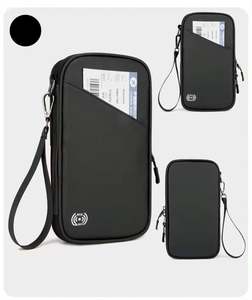 Portefeuille multifonctionnel antivol tendance, organiseur de documents portable en tissu Oxford, blocage des cartes de crédit et passeport - Product Image 4