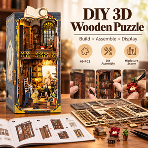 Kit Book Nook <span class=keywords><strong>Detective</strong></span> da 464 Pezzi, Puzzle 3D in Legno Fai da Te, Scena in Miniatura da Inserire nella Libreria con Luce - Product Image 5