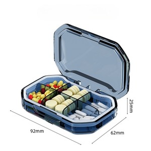 Organisateur de pilules de voyage portable à 4 compartiments en plastique, étui de transport pour médicaments quotidiens - Product Image 2