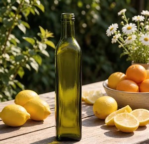 Bouteille d'huile d'olive carrée en verre 500 ml avec bouchon à vis, <span class=keywords><strong>récipient</strong></span> durable, transparent et réutilisable <span class=keywords><strong>pour</strong></span> vinaigre, <span class=keywords><strong>vinaigrette</strong></span>, sauce salade - Product Image 4