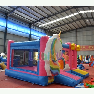 Luccicante stella sogno unicorno castello gonfiabile per festa estiva gonfiabile buttafuori scivolo su misura commerciale in PVC casa di rimbalzo - Product Image 2