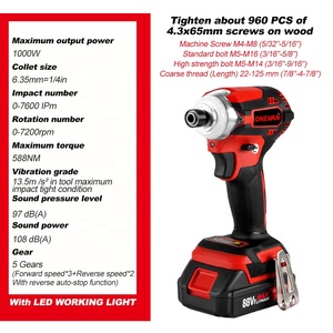 Tournevis électrique sans brosse à couple perceuse à percussion sans fil à 5 vitesses avec batterie à 3 lumières LED pour outil <span class=keywords><strong>Makita</strong></span> 18V - Product Image 3