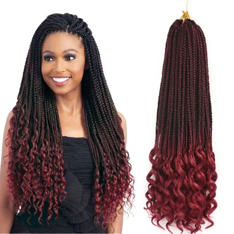 Julianna 14 18 24 Inch Synthetisch Doos Haak Haar Vlecht End Vlecht Haar Voor Black Box Vlechten Krullend Vrouwen Kanekalon fiber