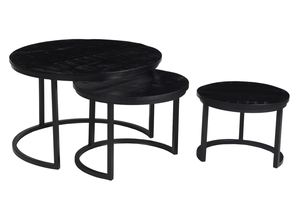 Classy Designer Coffee <b>Table</b> Set Iron/wood Round Coffee <b>Table</b> Set Of 3 Living Room Furniture In Bulk Price Collection - Product Image 3