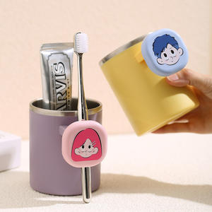 แก้วแปรงสีฟันสแตนเลส KJH แบบสองชั้น 450 มล. ลายการ์ตูน สำหรับคู่รัก ใช้ในบ้าน สไตล์โมเดิร์น แบบตั้งโต๊ะ - Product Image 1