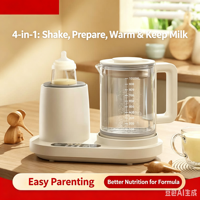 YOOHAN Agitateur de biberons intelligent 6-en-1, préparateur de formule automatique, 5 niveaux de température, maintien de température intelligent 48H, 300W, fonctionne sur batterie