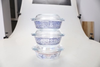 Douilles rondes en verre borosilicate, 100 pièces, 0,7 l, avec sept modèles décalcomanies