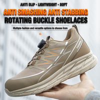 Chaussures de sécurité à lacets rapides, embout en acier, tige respirante, résistantes aux glissades et aux perforations, unisexe, pour la construction et l'industrie