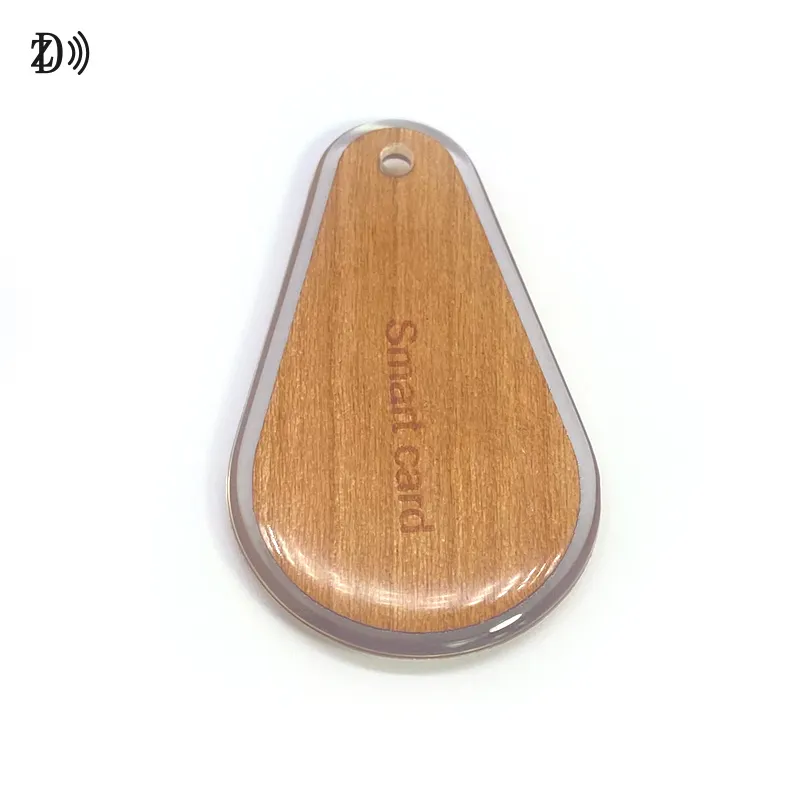Wood Key Fob Tag Umwelt freundliche programmier bare kunden spezifische gedruckte Epoxy NFC Holz KeyFob Tag