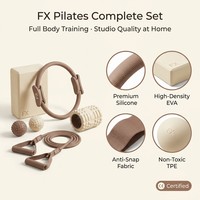 Ensemble d'accessoires de fitness pour la maison FX Durable, comprenant un tapis de yoga, un anneau de musculation, des haltères et des barres de musculation, un équipement de Pilates