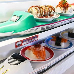 Muy Popular Insane de alta velocidad Shinkansen Sushi Train <span class=keywords><strong>Food</strong></span> Delivery Robot Bullet Sushi Train bar Cinta transportadora para restaurante - Product Image 1