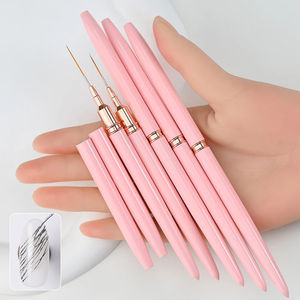 2025 yeni YD 5 adet pembe/siyah jel Liner Nail Art Set fırçalar ultra-ince çizgi çizim protez tırnak malzemeleri - Product Image 5