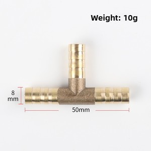 Conector de lengüeta de latón, Conector de 3 vías para manguera de 6mm, 8mm, <span class=keywords><strong>10mm</strong></span>, 12mm, Conector de manguera Pagoda de latón - Product Image 5