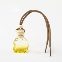 Nouveauté : Diffuseur de parfum pour voiture en verre de 10 ml, forme pomme, rouge ambre jaune, pour décoration intérieure automobile