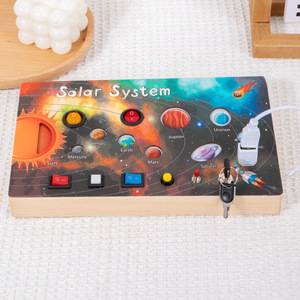 Jouets Montessori en bois pour garçons et filles avec interrupteur Led électronique activité voyage physique occupé conseil enfants éducation précoce - Product Image 6