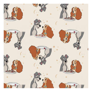 Bayan ve aşk köpek karikatür tasarımlar özel dijital baskı örgü giysi için Rayon kumaş 95 Rayon 5 Spandex - Product Image 4