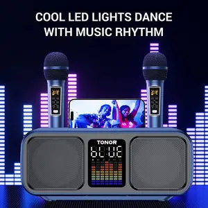 Tonor K9 Sạc Di Động Bluetooth Loa Karaoke Không Dây Với Microphone Kép Hỗ Trợ Bt/AUX/USB/Loại C/TF Thẻ