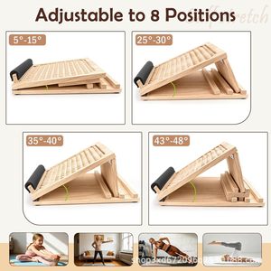 Tabla de estiramiento de madera, pedal inclinado para fitness en casa, tabla de estiramiento de madera para masaje de pies, tabla de ejercicios de yoga. - Product Image 4