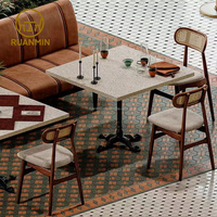 Meubles de restaurant en bois massif durables, tables et chaises, mobilier de café, tabourets de bar, canapés modernes pour clubs