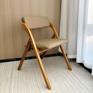 <span class=keywords><strong>Chaise</strong></span> de salle à manger en bois massif avec cadre pliable foncé, coussin <span class=keywords><strong>beige</strong></span> moelleux, style vintage, mobilier pour la maison, le bureau, le salon et l'hôtel - Product Image 1