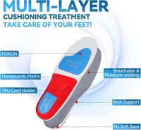Semelles de sport confortables à forte absorption des chocs, avec coussinet en gel souple massant concave-convexe, en tissu respirant et lavable, vente en gros, MOQ 1