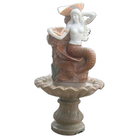 Fontaine d'eau Ganesh en marbre naturel sculpté à la main pour jardin extérieur, surface polie, écologique et facile à installer