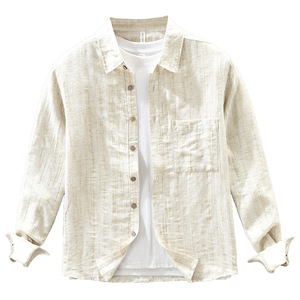 เสื้อเชิ้ตผ้าลินินลำลองทรงหลวมสำหรับ<span class=keywords><strong>ผู้ชาย</strong></span> ระบายอากาศได้ดี ไม่ยับ สวมใส่สบาย เหมาะสำหรับใส่ทุกวัน ติดกระดุม ฤดูร้อน 2026 - Product Image 5