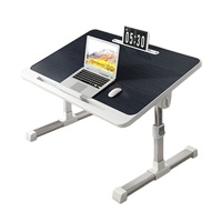 Bureau d'ordinateur portable convertible en métal, table pliable pour lit avec porte-gobelet, pour étudiants, dortoir, bureau portable