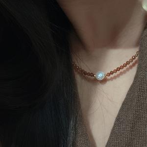 Pendentif en argent pur S925, luxe léger, entièrement serti de diamants, perle blanche australienne, grande perle, collier pour mère, tendance, perlé - Product Image 2