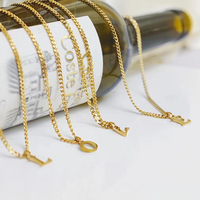 Collar con alfabeto de acero inoxidable chapado en oro personalizable EManco, colgante con inicial de, nombre personalizado, regalo de perla, Estilo clásico
