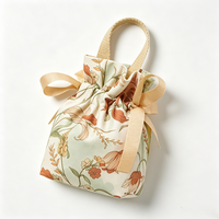 Bolsa de Lona con Cordón y Diseño Floral Personalizado, Bolsa Reutilizable con Cierre de Cinta, Bolso de Mano para Regalos, Almacenamiento y Compras Diarias