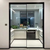 Portes en verre en alliage d'aluminium certifiées CE - Design moderne, résistantes à l'eau, ouverture latérale, verre simple/tempré, pour hôtel