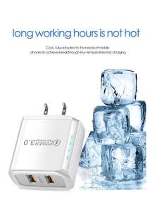 Chargeur USB double 36W, charge rapide 3.0 pour téléphone portable, chargeur mural à charge rapide avec lumière - Product Image 4