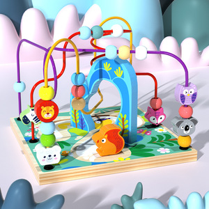 Bằng gỗ hoạt động Cube cho <span class=keywords><strong>1</strong></span> năm tuổi trẻ em, giáo dục học tập Bead Mê Cung cho Toddler tuổi <span class=keywords><strong>1</strong></span>-3, phát triển Montessori đồ chơi - Product Image 3