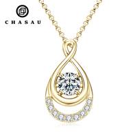 Bijoux de luxe 925 colliers en argent Sterling 6.5mm 1.0 carat Moissanite goutte d'eau infini pendentif collier pour femmes