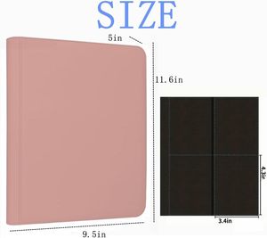 Carpeta Personalizada de Cuero PU con 4 Bolsillos para Tarjetas Coleccionables, Cierre de Cremallera, Álbum de Tarjetas Impermeable para Colección - Product Image 4