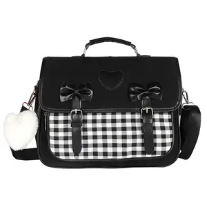 Student schoolbag 2022 Japanese Lolita style JK chessboard double shoulder bag portable single shoulder cross body backpack