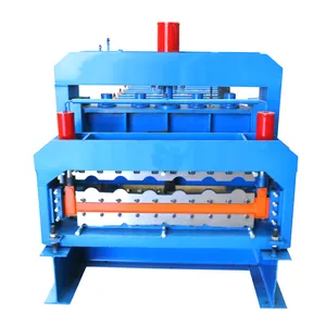 ZKRFM Máquina de fabricación de azulejos esmaltados de doble capa Nueva/Máquina de hoja de techo esmaltada de rollo usado con componentes de núcleo PLCEquipped