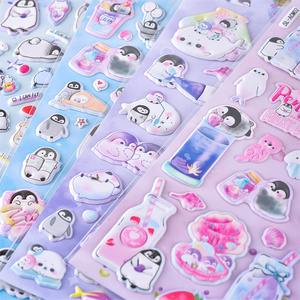 Pegatinas hinchadas personalizadas 3D pegatina sello pingüino dibujos animados animales lindos pegatinas <span class=keywords><strong>Kawaii</strong></span> para niños regalos promocionales baratos - Product Image 4