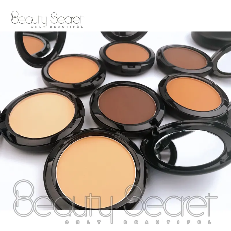 Wholesale custom face pressed matte private label cream to powder foundation make up for black women