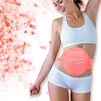 Masseur lombaire à sel Himalaya réutilisable, idéal pour soulager les douleurs dorsales et les crampes menstruelles.