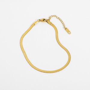 Best Selling 5mm Snake Chain 18k Gold Plated 316L Stainless Steel <strong>Anklets</strong> Set Cuban Link Chain Foot Jewelry For Women - Product Image 1