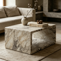 Table basse rectangulaire de luxe moderne en marbre naturel Calacatta Viola, table d'appoint blanche, table à café pour salon, villa